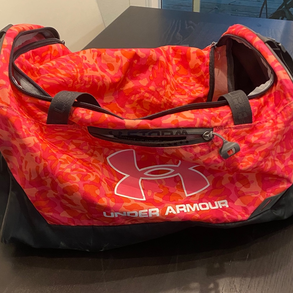 Under Armour Camouflage Pink and Orange Duffle Bag